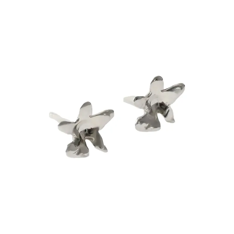 STUD FLOWER EARRINGS - SILVER sold by Ali Golden