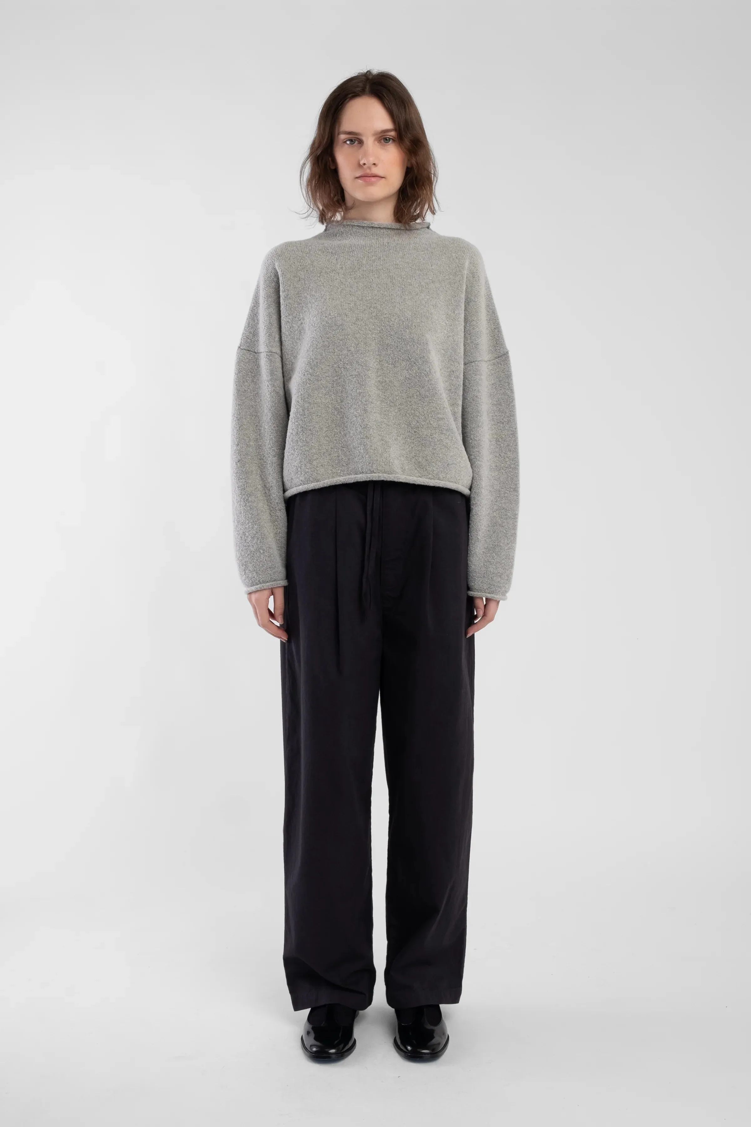 BOUCLE ROLLED SWEATER - HEATHER GRAY sold by Ali Golden product image thumbnail 2