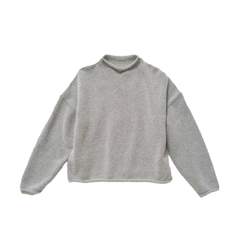 BOUCLE ROLLED SWEATER - HEATHER GRAY made by Micaela Greg