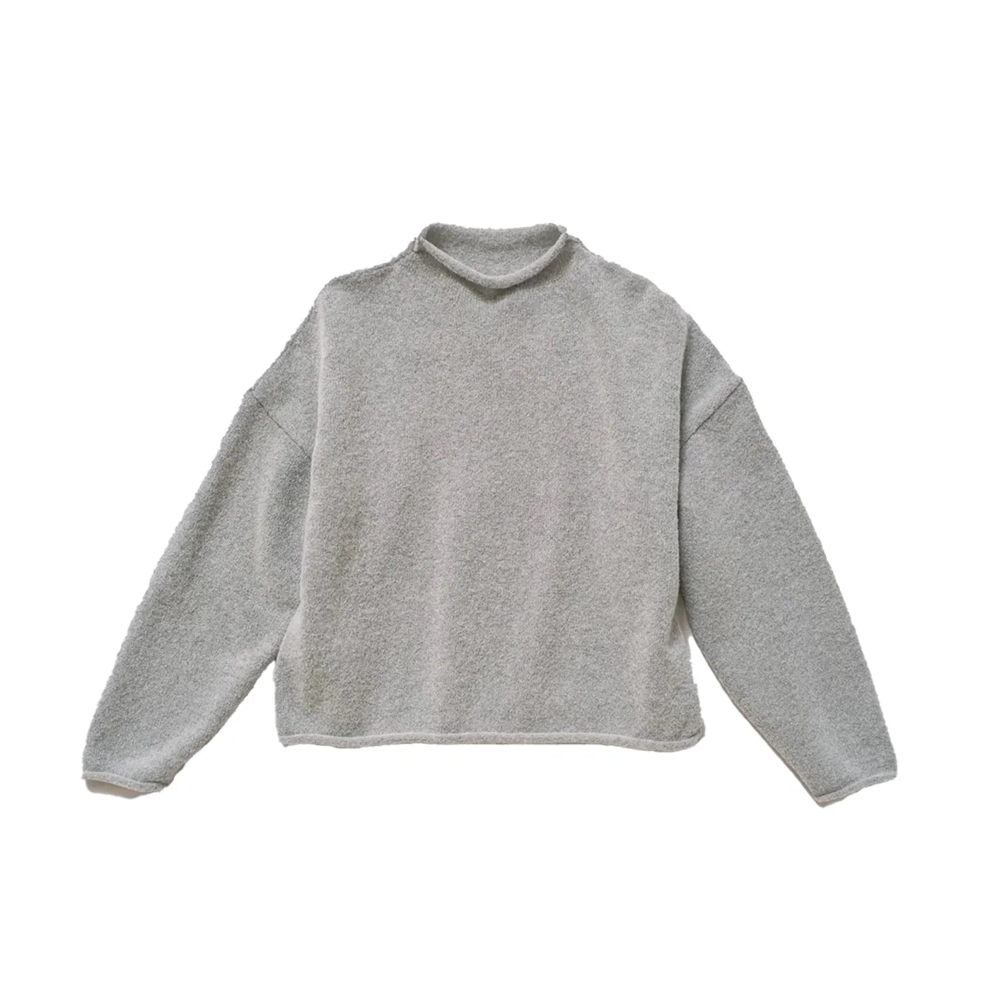 BOUCLE ROLLED SWEATER - HEATHER GRAY sold by Ali Golden