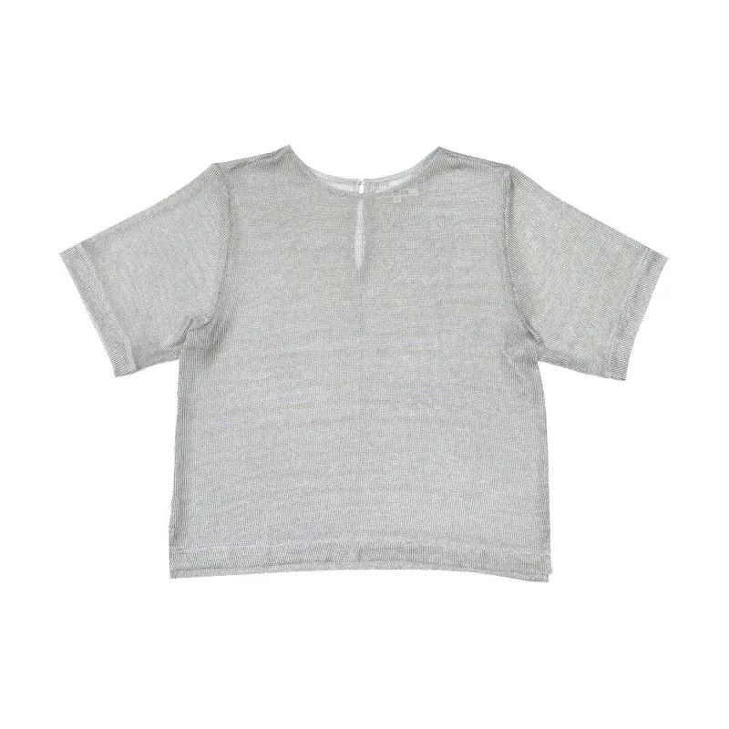 METALLIC WOVEN T-SHIRT - SILVER made by Ali Golden