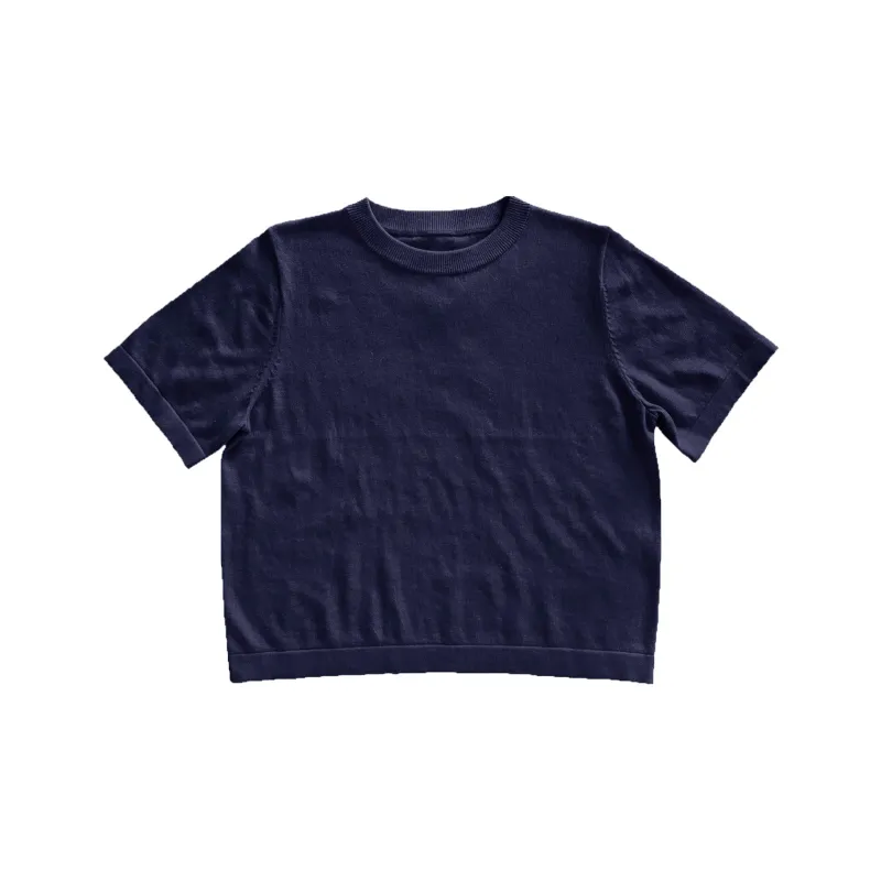 KNIT T-SHIRT - DEEP NAVY made by Ali Golden