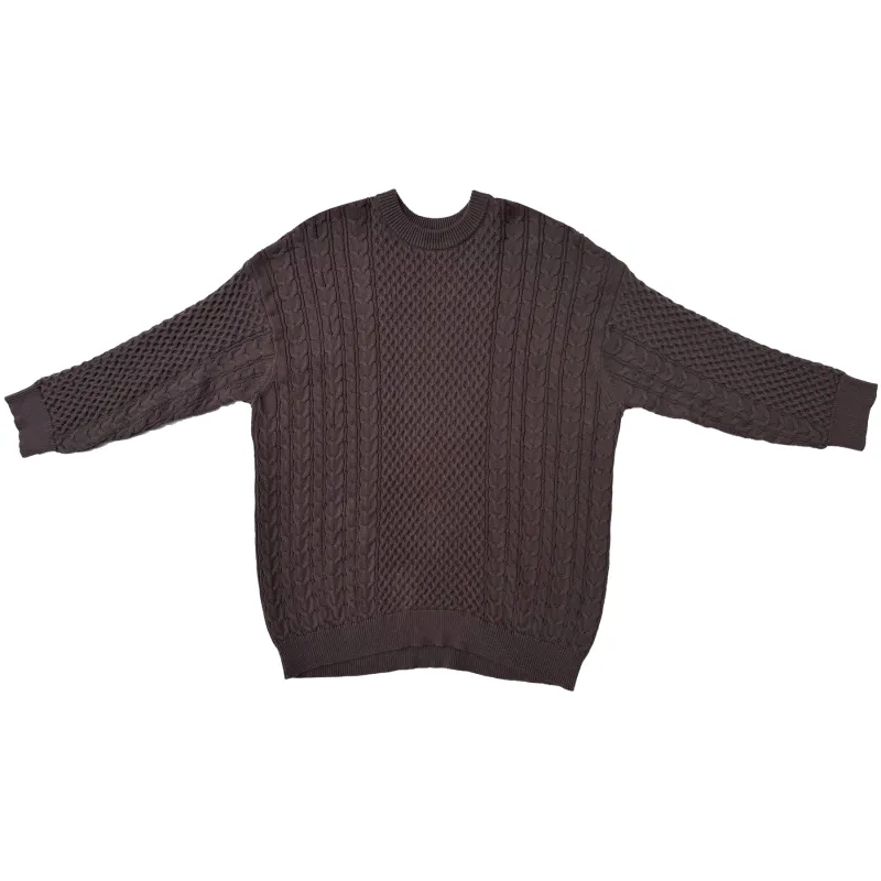OVERSIZED CABLE KNIT SWEATER - BROWN made by Ali Golden