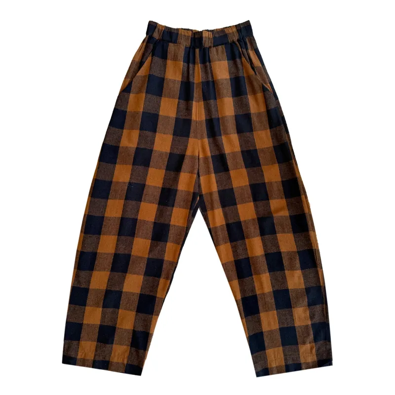 ELASTIC PANT - COPPER/BLACK PLAID made by Ali Golden