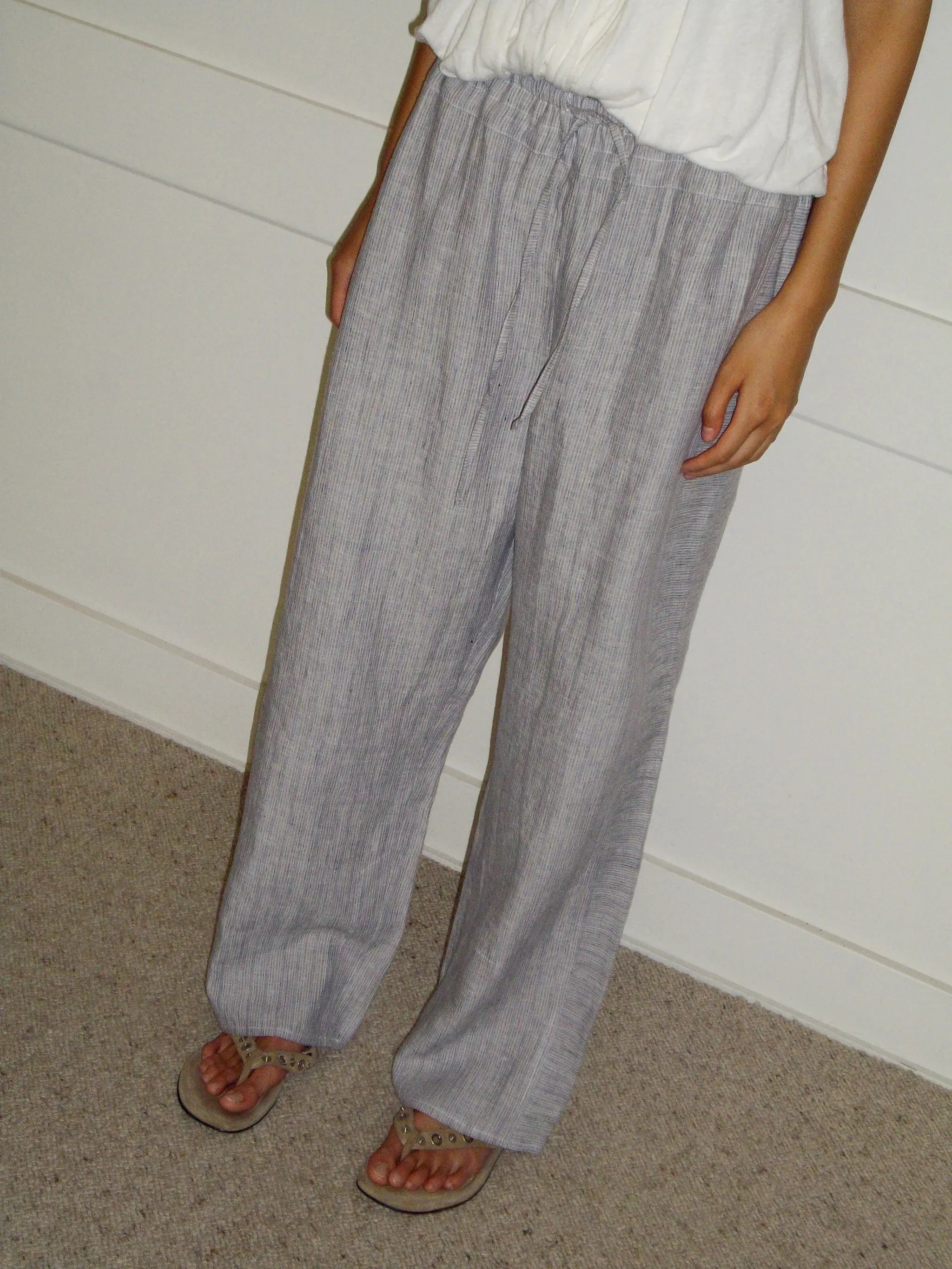 DOUBLE WAIST LINEN PANT - HAZE BLUE sold by Ali Golden product image thumbnail 3