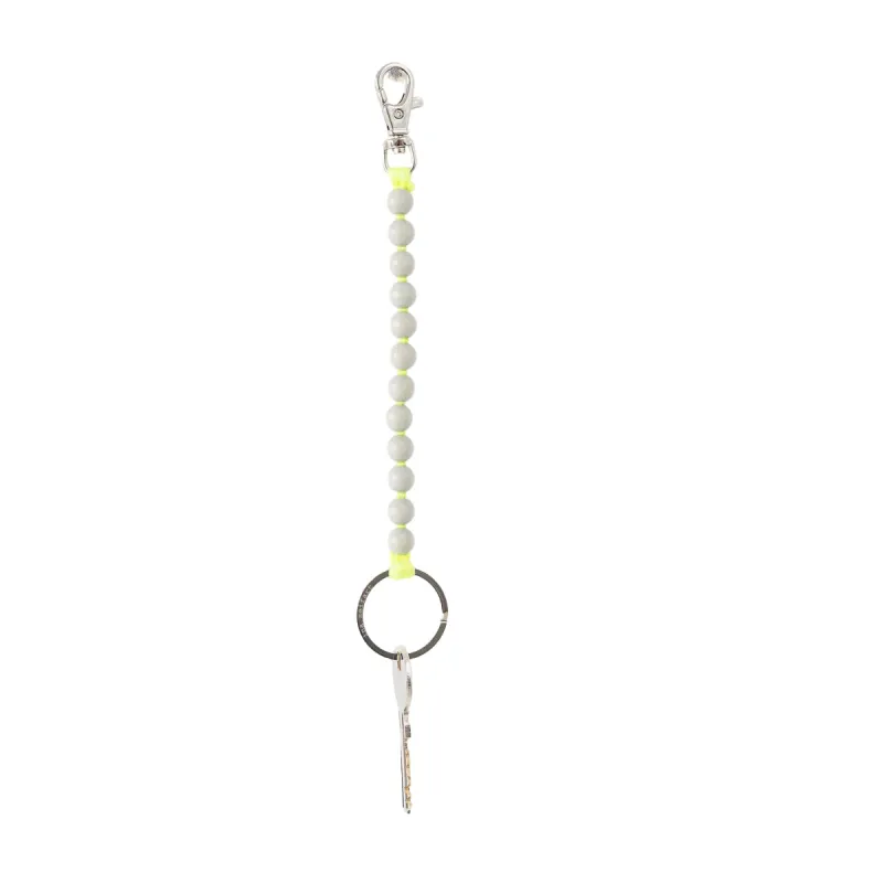 PERLEN KEY HOLDER SHORT - LIGHT GRAY/NEON YELLOW made by Ina.seifart