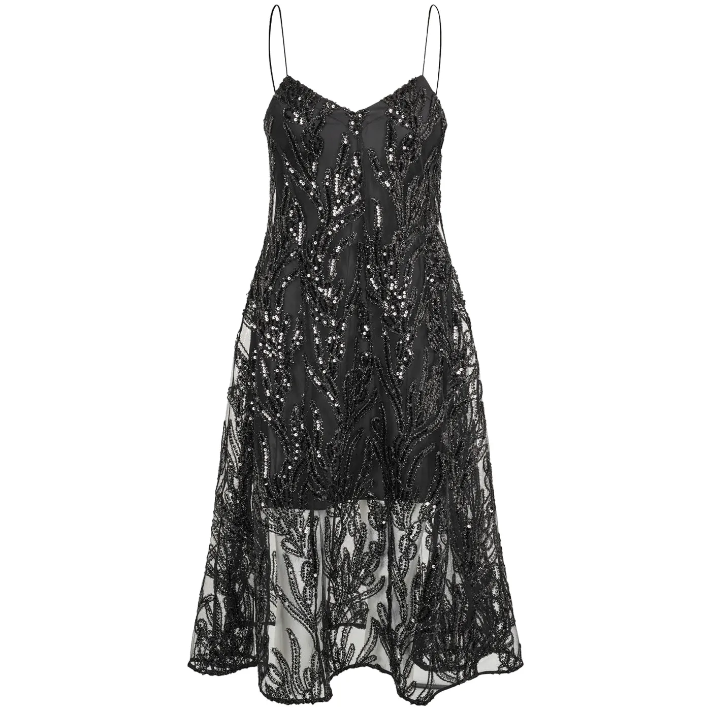 V-NECK MIDI DRESS - ABSTRACT EMBELLISHMENT sold by Ali Golden