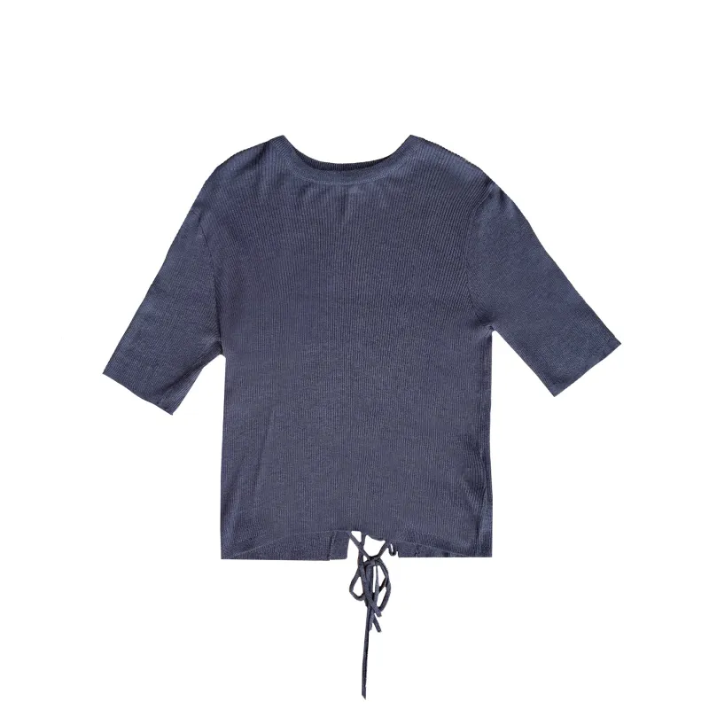 SPLIT BACK TEE - EGGPLANT made by Deiji Studios