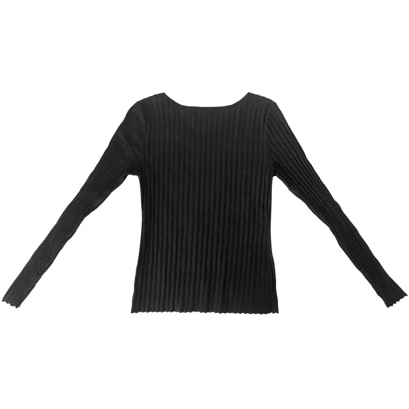 RIBBED LS SHIRT - BLACK sold by Ali Golden