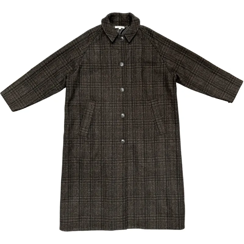 NEW WOOL TRENCH - BROWN/GREY PLAID made by Ali Golden