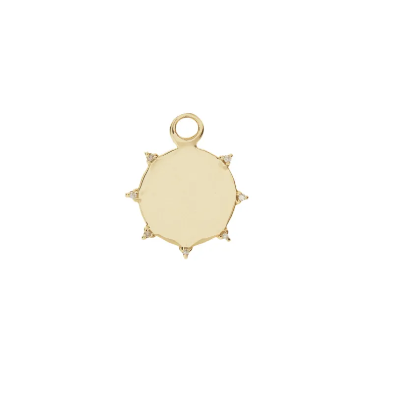 DIAMOND SUNBEAM MEDALLION CHARM made by Ali Golden