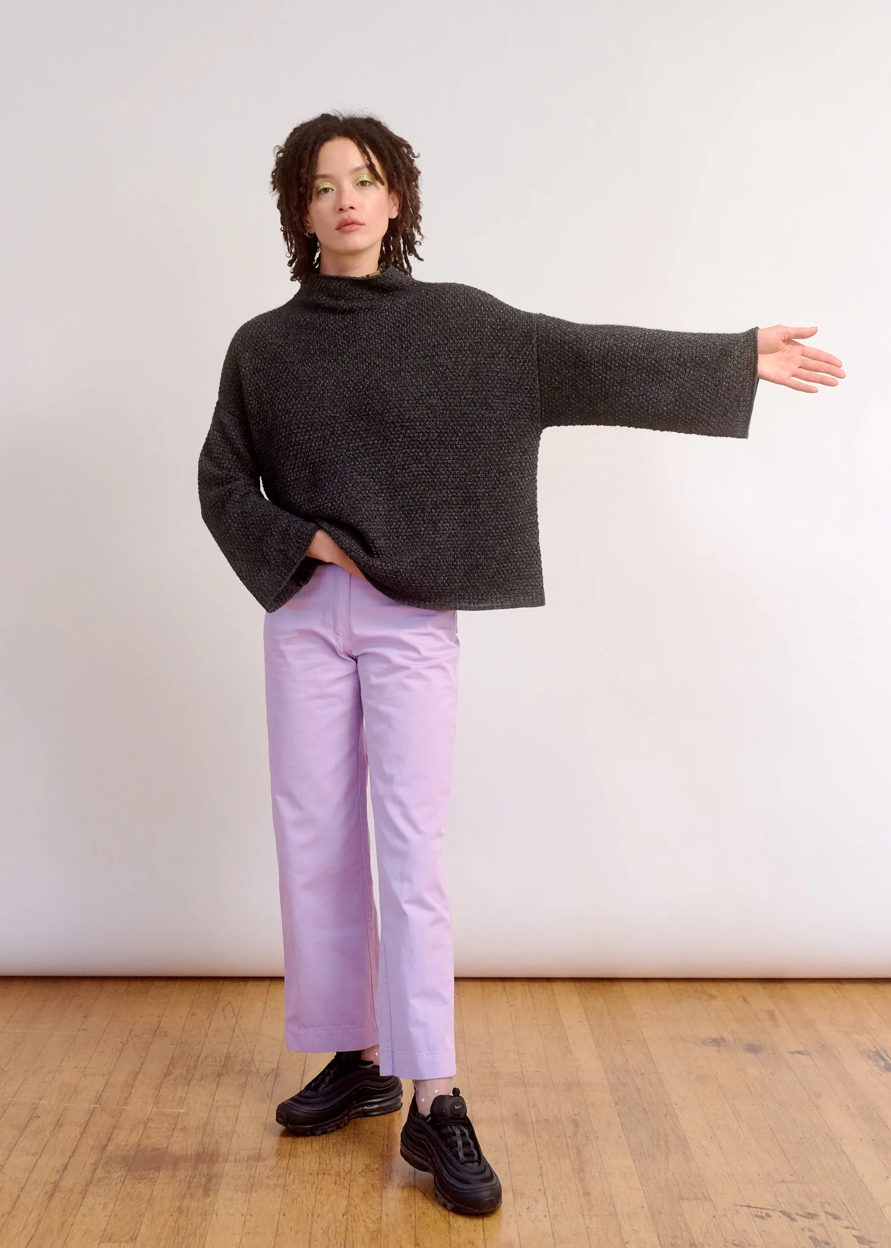 SAMPLE - ALPACA BLEND MOCK TURTLENECK - CHARCOAL MELANGE sold by Ali Golden