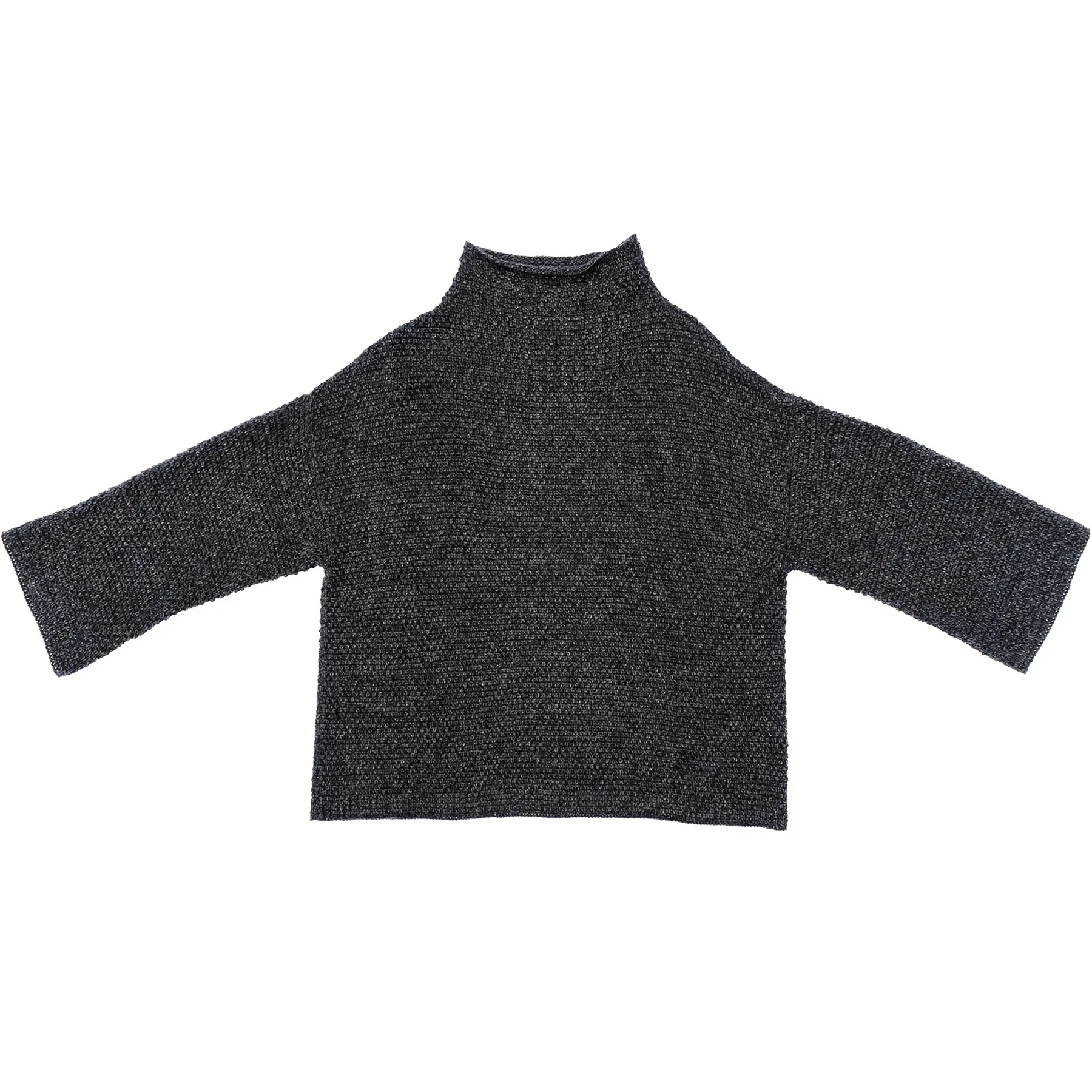 SAMPLE - ALPACA BLEND MOCK TURTLENECK - CHARCOAL MELANGE sold by Ali Golden product image thumbnail 2