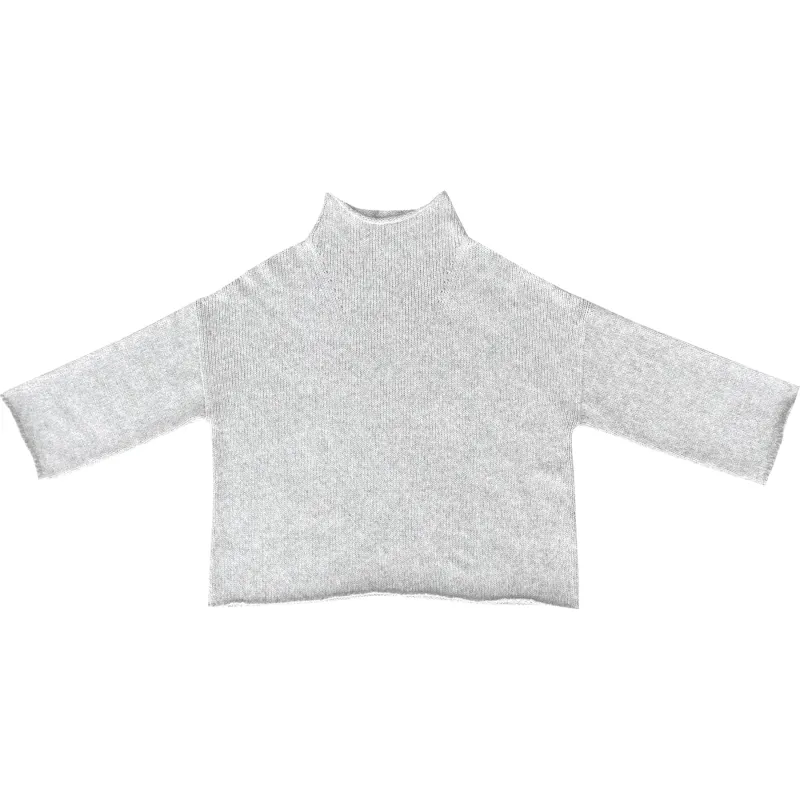 SAMPLE - ORGANIC COTTON/ALPACA MOCK TURTLENECK - CREAM MELANGE made by Ali Golden