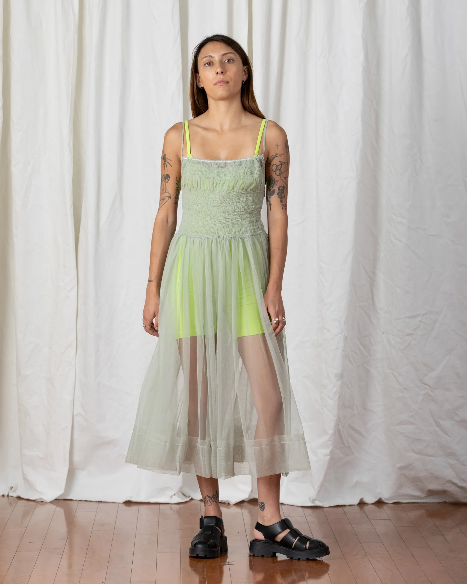 SAMPLE - MESH BALLERINA DRESS - GREEN TEA sold by Ali Golden product image thumbnail 3