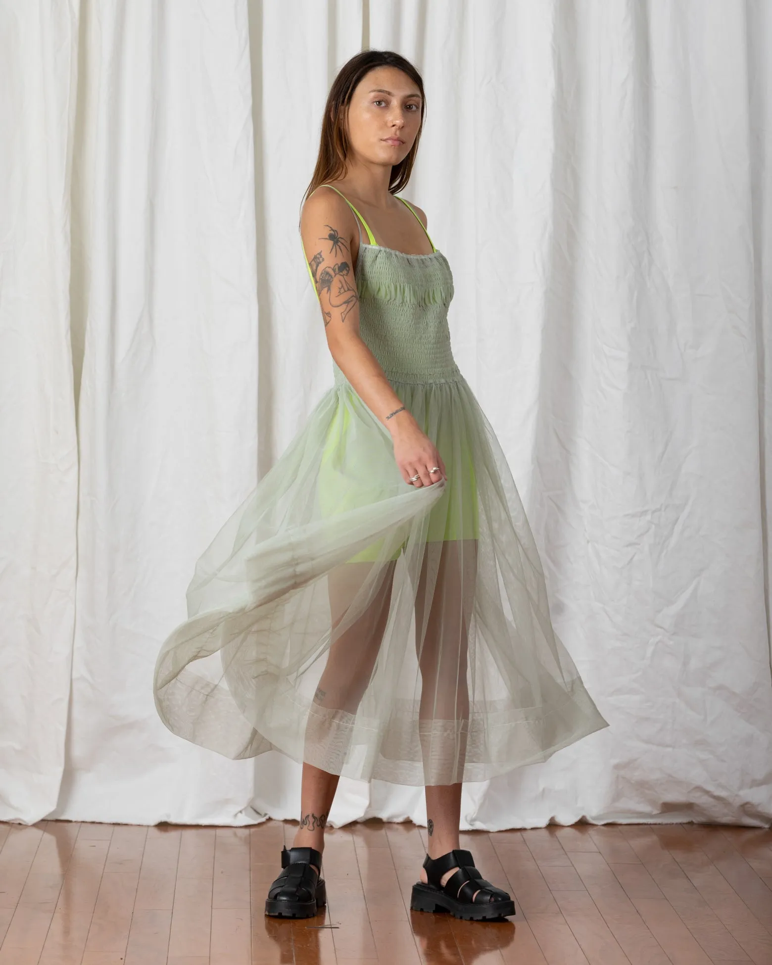 SAMPLE - MESH BALLERINA DRESS - GREEN TEA sold by Ali Golden product image thumbnail 4