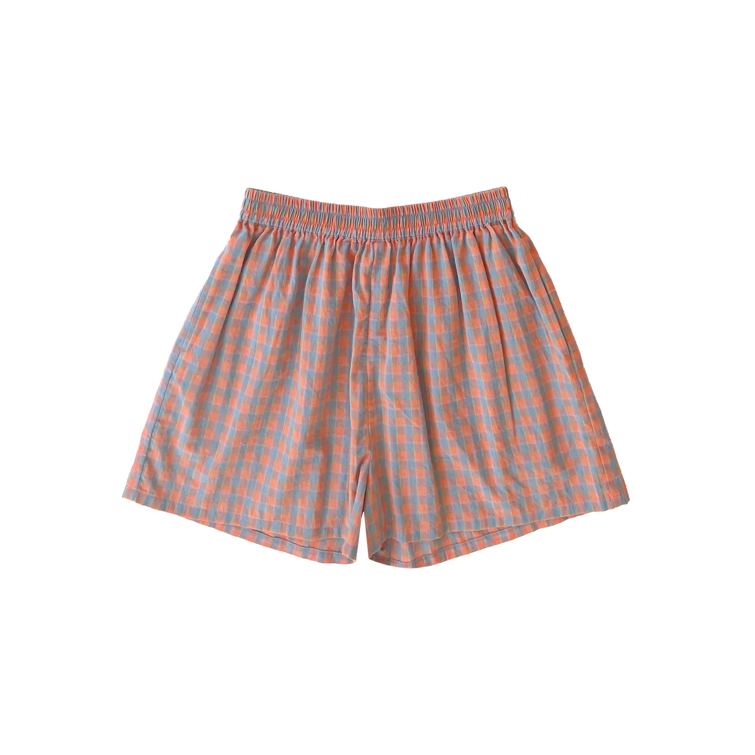 ELASTIC SHORTS - CORAL PLAID sold by Ali Golden product image thumbnail 2