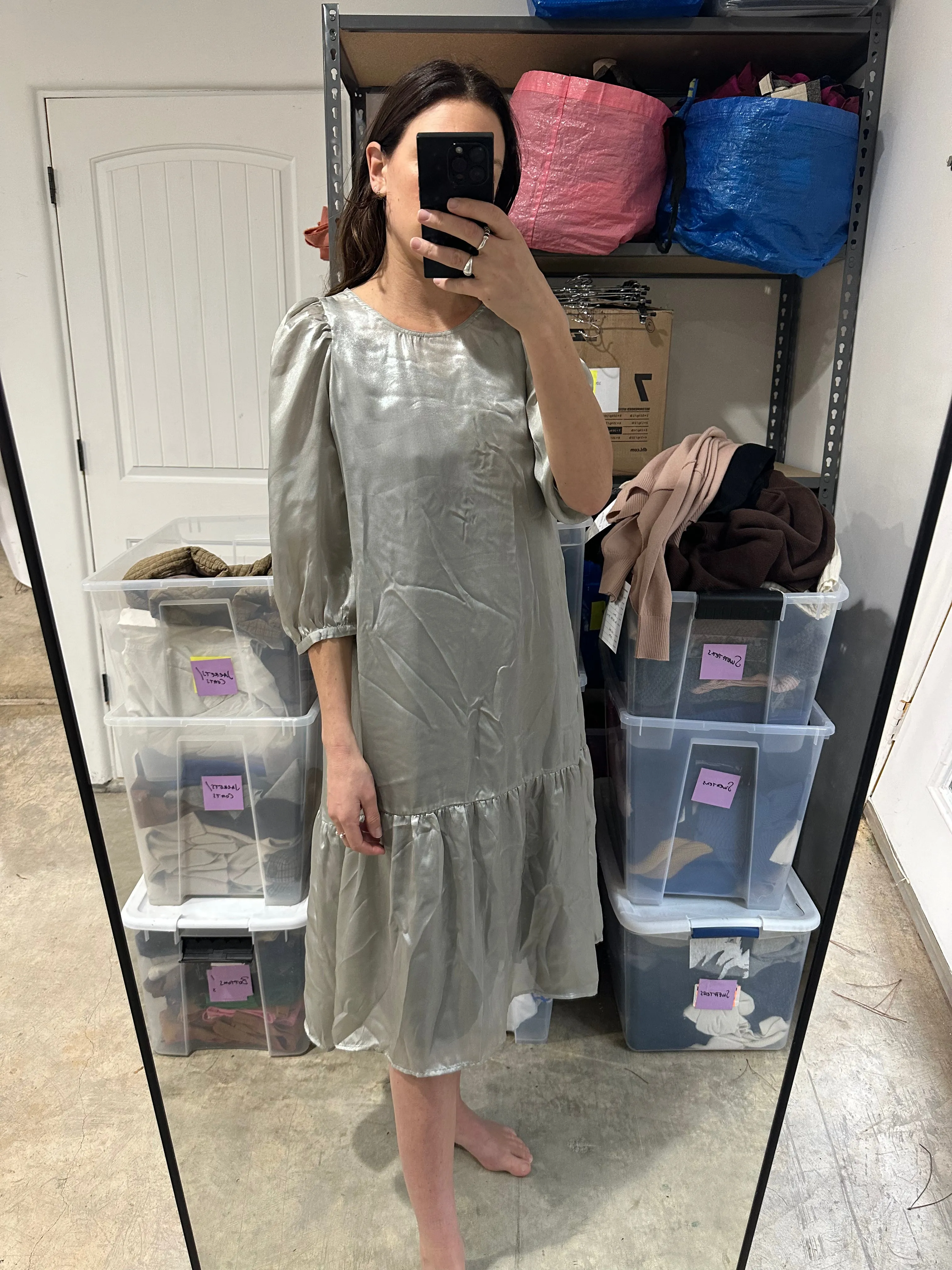 SAMPLE - PEASANT DRESS - METALLIC SHIMMER sold by Ali Golden