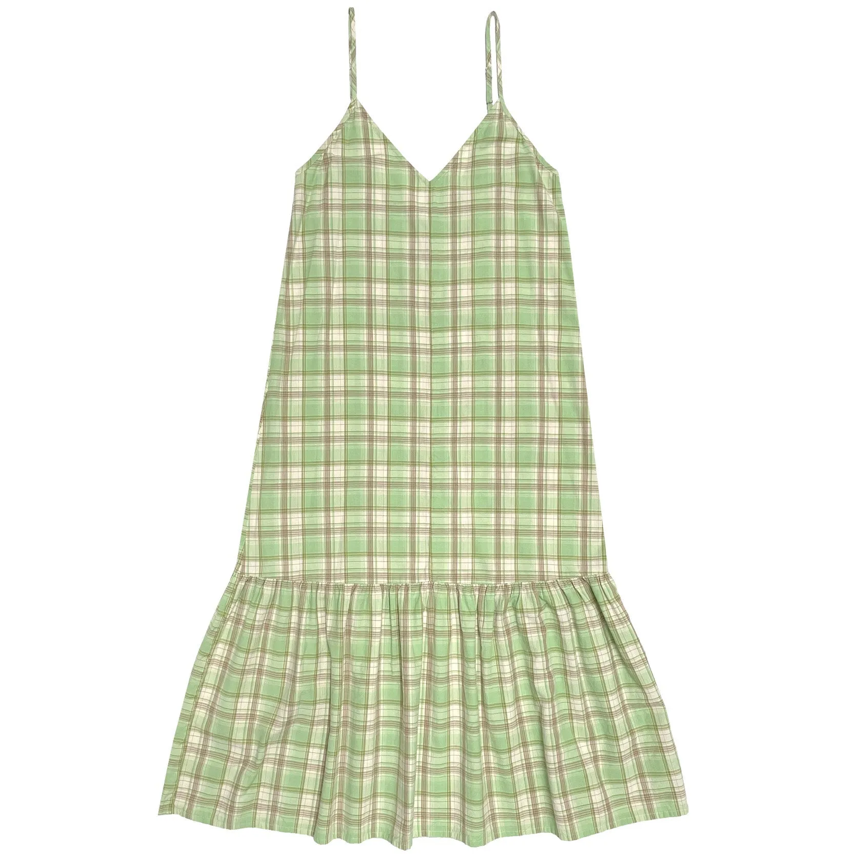 SAMPLE - SLIP DRESS W/ RUFFLE - LIME PLAID sold by Ali Golden product image thumbnail 2