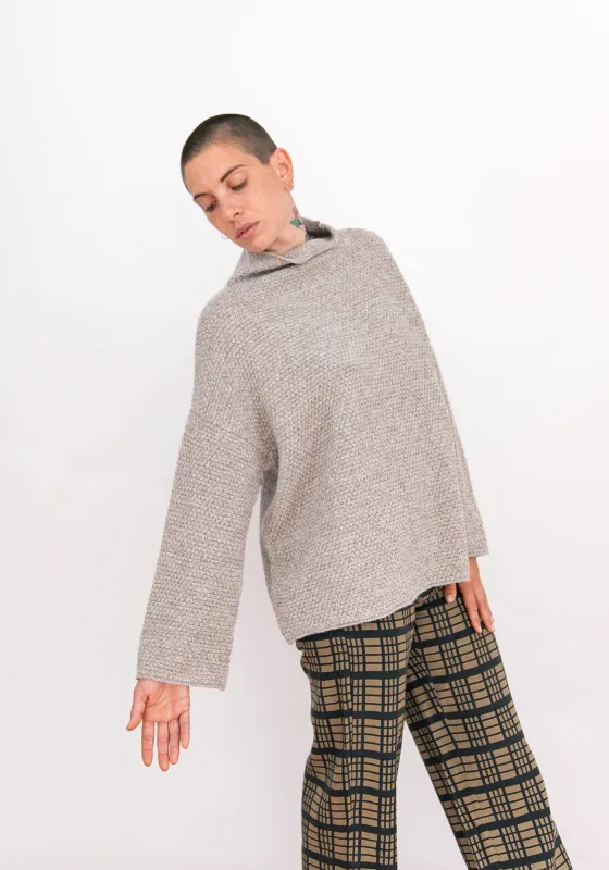 SAMPLE - ALPACA BLEND MOCK TURTLENECK - TAUPE MELANGE made by Ali Golden