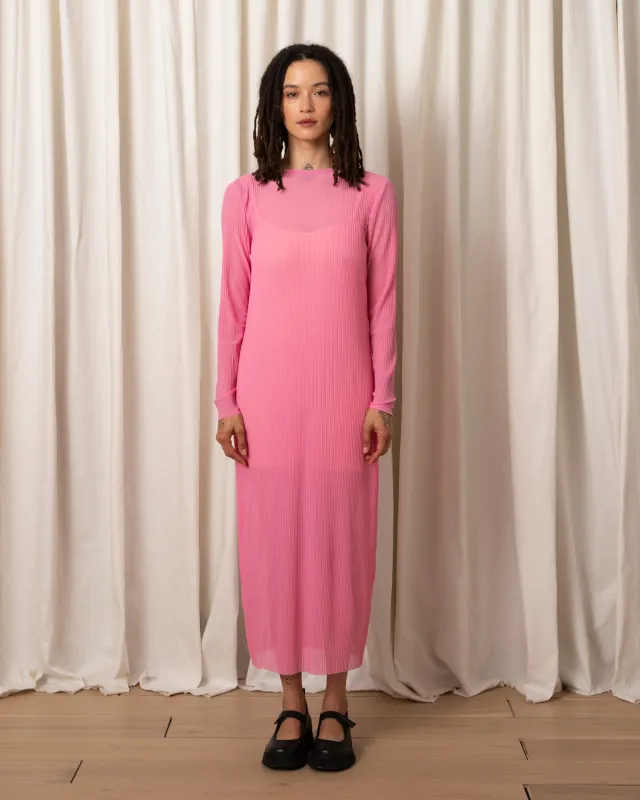 SAMPLE - PLEATED MESH DRESS - BUBBLEGUM made by Ali Golden