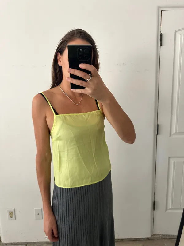 SAMPLE - CUPRO SLIP TOP - YELLOW made by Ali Golden