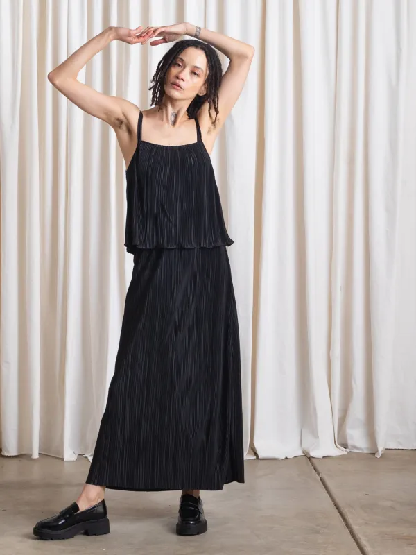 SAMPLE - PLEATED SLIP TOP - BLACK made by Ali Golden