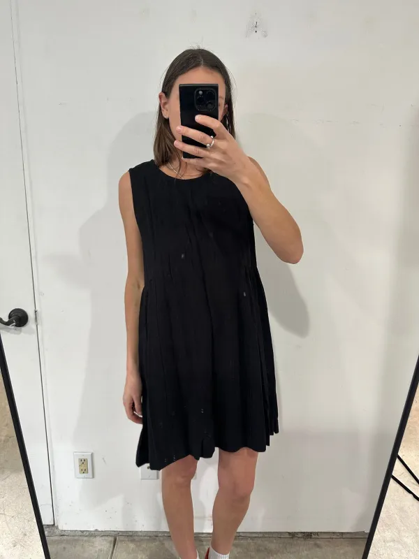 SAMPLE - SIDE GATHER TANK DRESS - BLACK made by Ali Golden