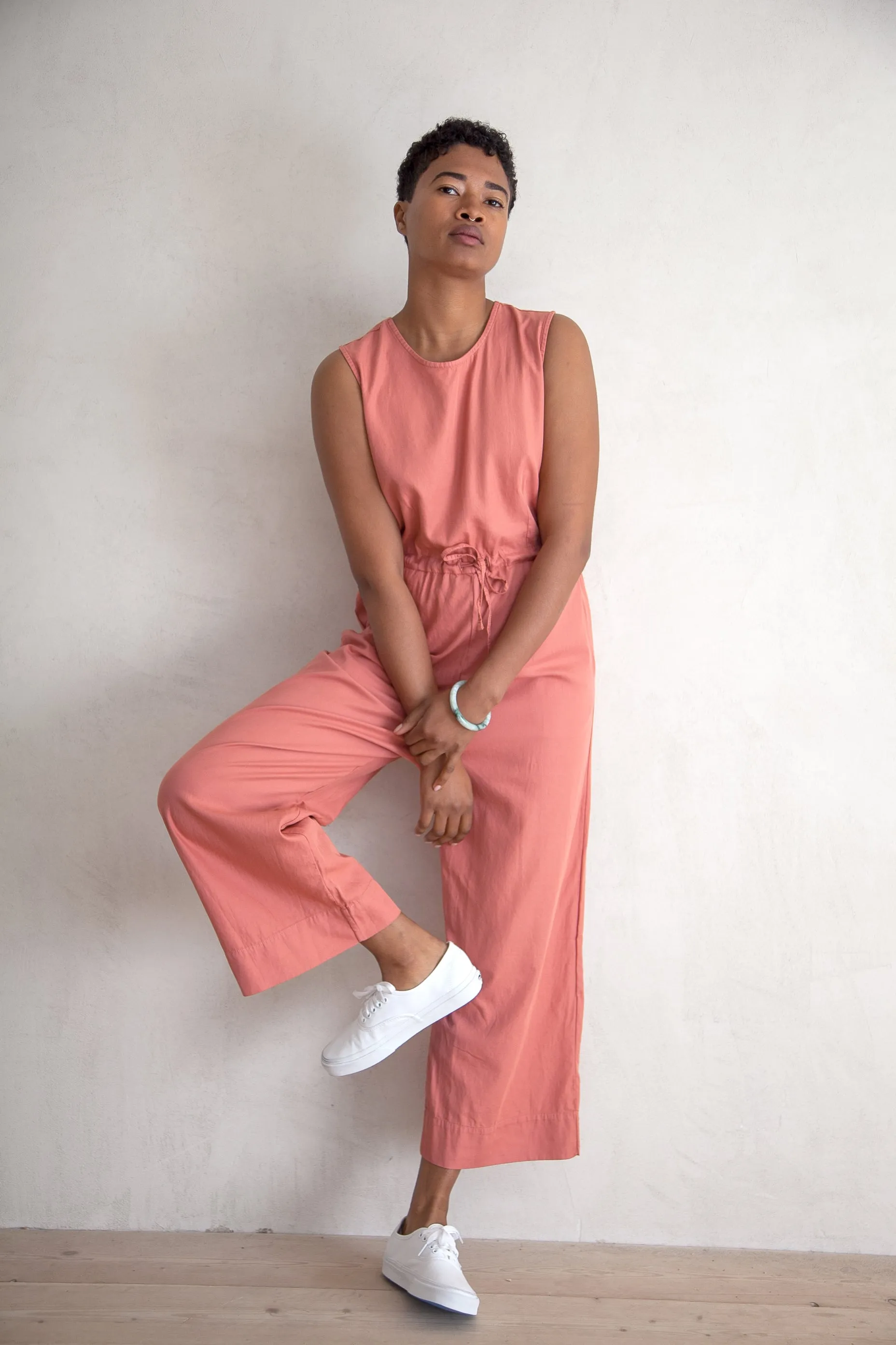 SAMPLE - COTTONCREW NECK SLIT-BACK JUMPER - SALMON sold by Ali Golden product image thumbnail 2