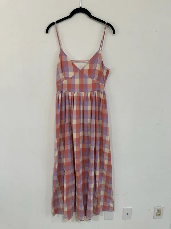 SAMPLE - TIE BACK MAXI DRESS - PINK/LILAC PLAID made by Ali Golden