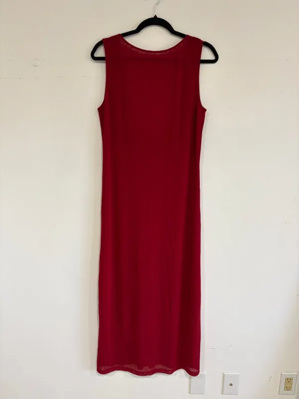 SAMPLE - MESH LOW BACK COLUMN DRESS - CRIMSON made by Ali Golden