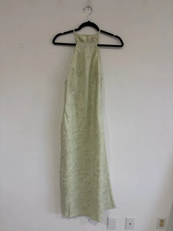 SAMPLE - HIGH NECK BIAS DRESS - LIGHT LIME FLOWER made by Ali Golden