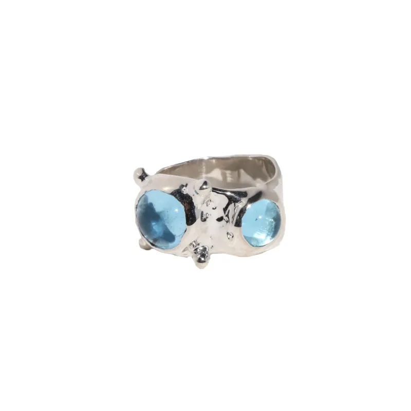 PULP RING - STERLING SILVER W/ AQUA sold by Ali Golden