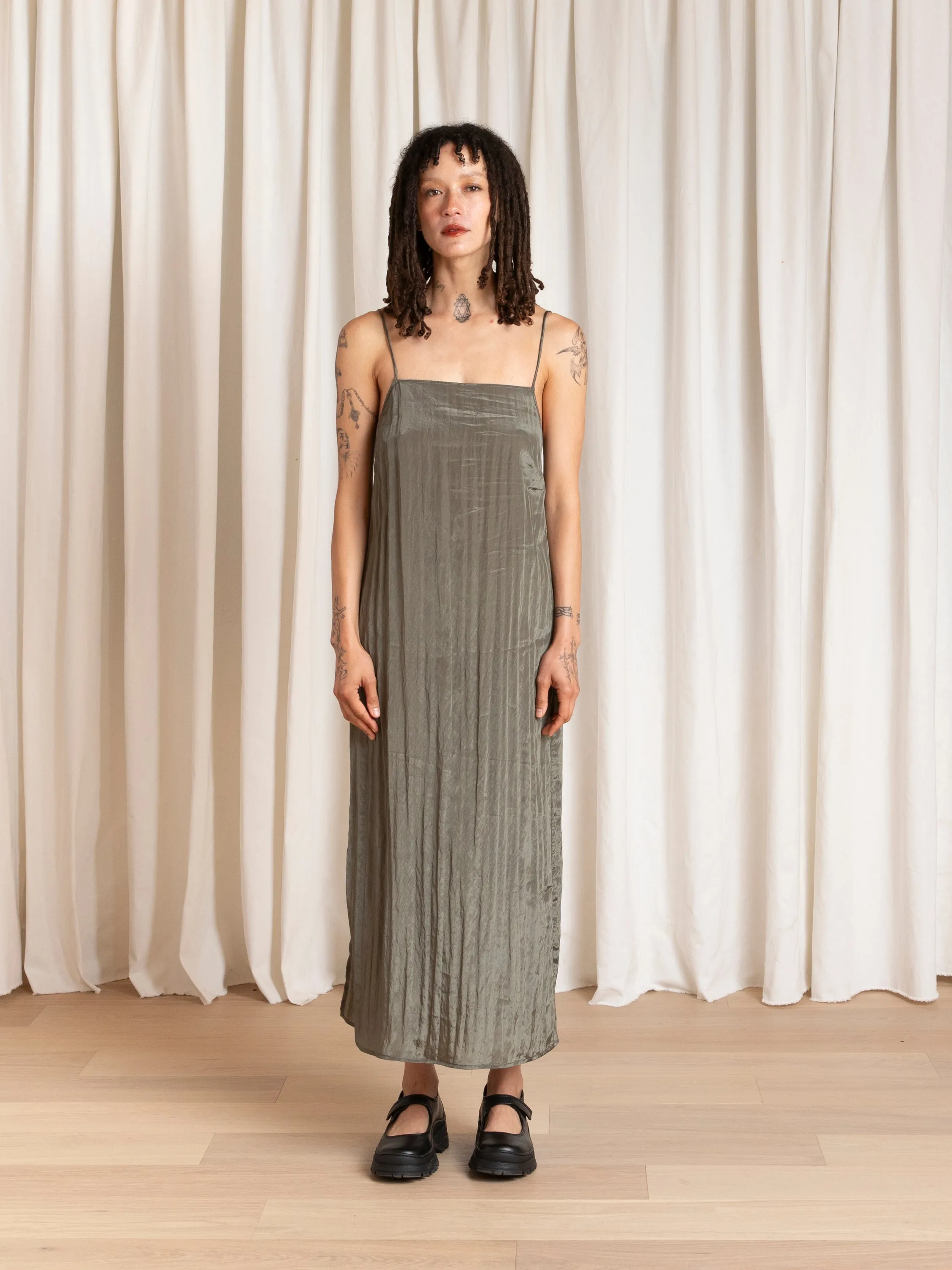 SQUARE NECK SLIP DRESS - SAGE sold by Ali Golden product image thumbnail 2