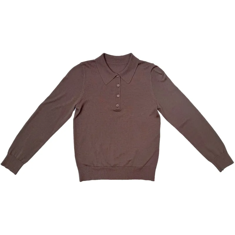 FITTED POLO PULLOVER - TAUPE made by Ali Golden