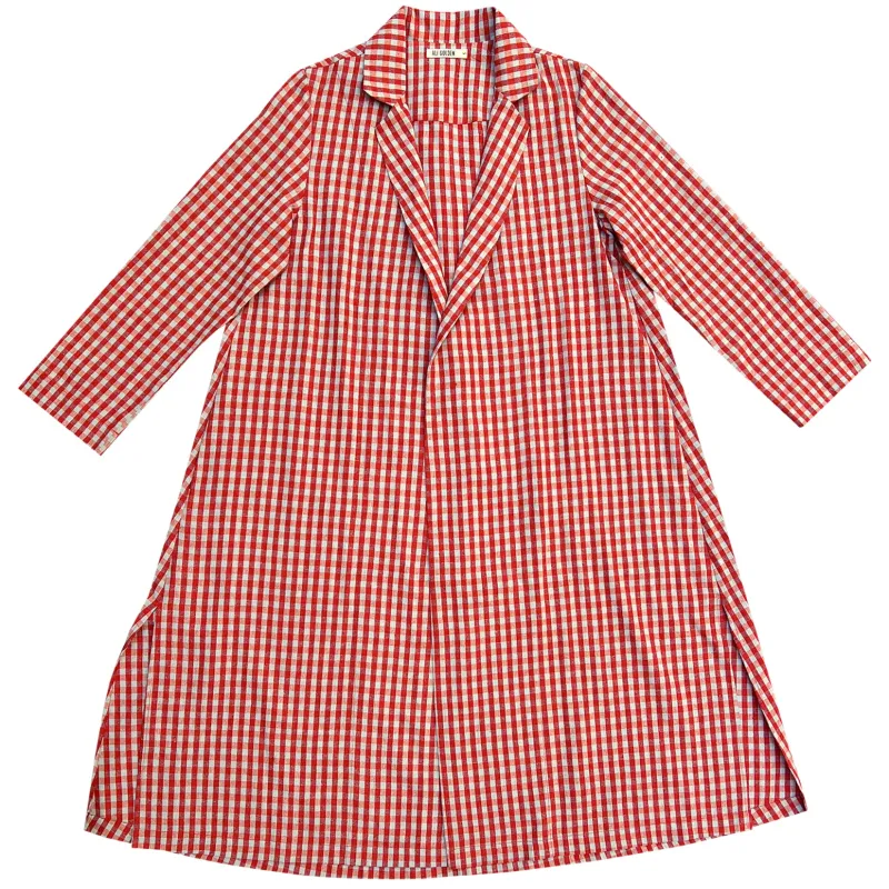 NOTCH JACKET - POPPY/FUCK ICE GINGHAM made by Ali Golden