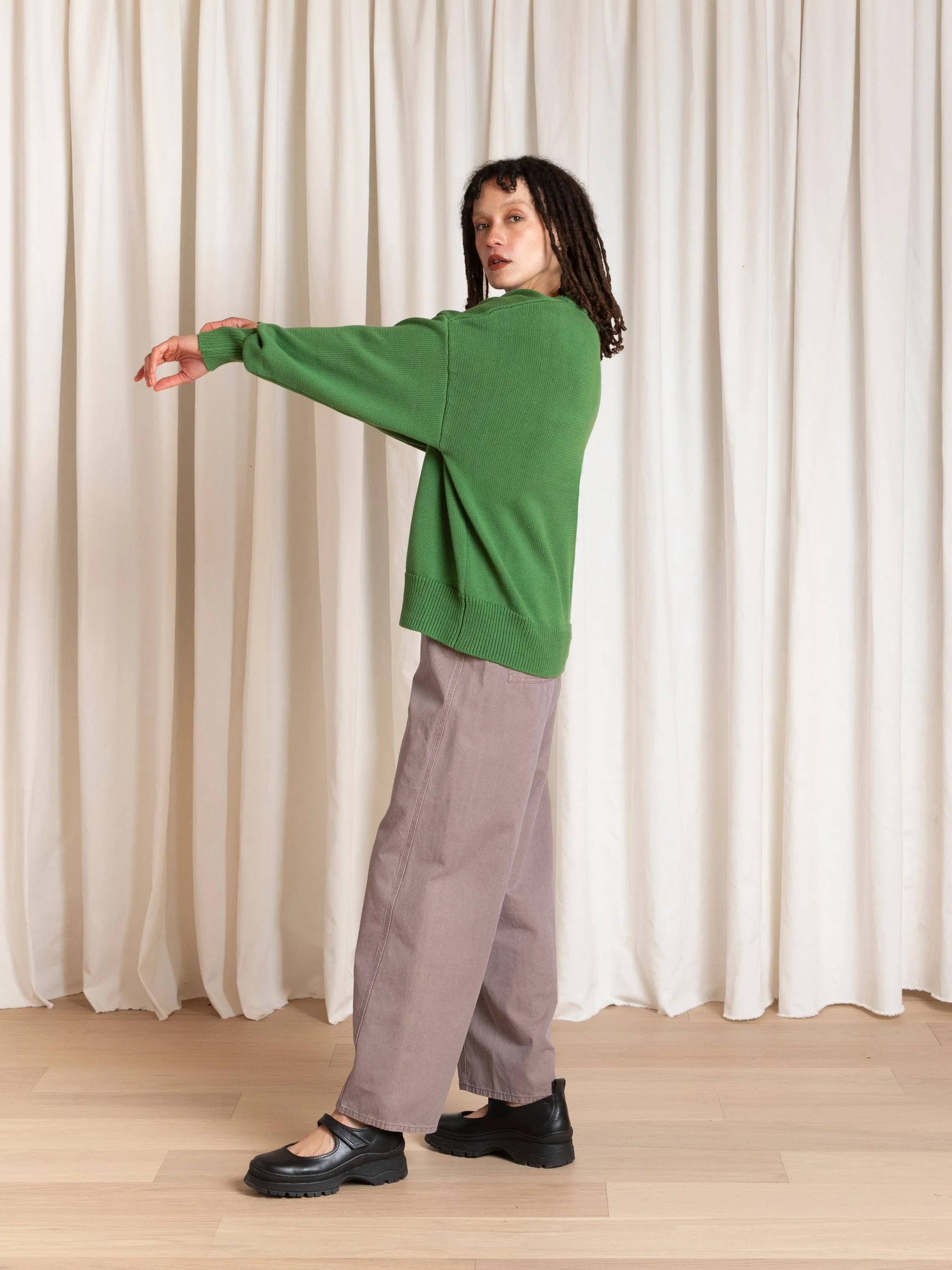 CHUNKY COTTON PULLOVER - GRASS GREEN sold by Ali Golden product image thumbnail 5