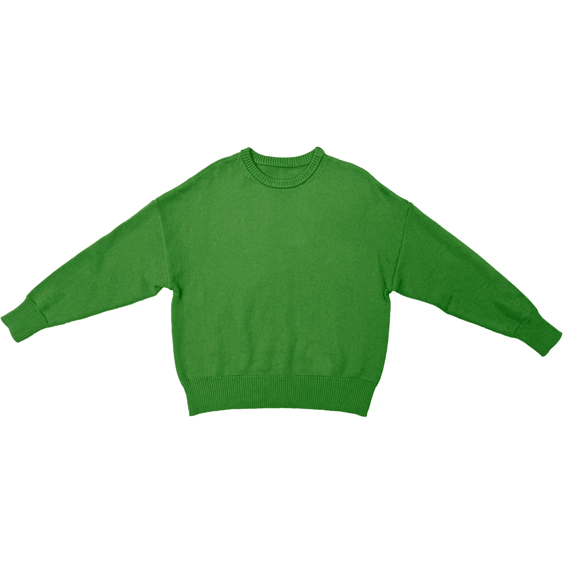 CHUNKY COTTON PULLOVER - GRASS GREEN sold by Ali Golden