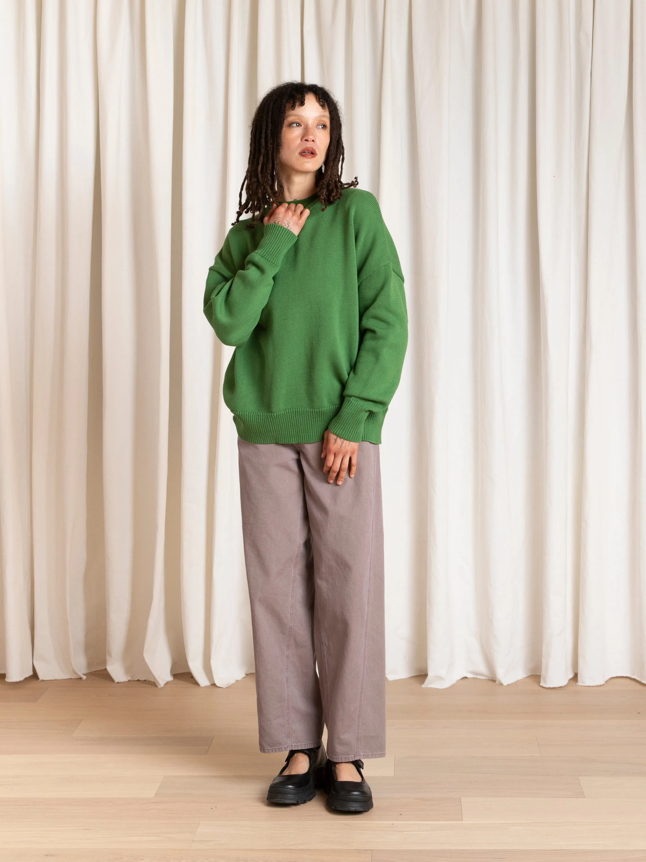 CHUNKY COTTON PULLOVER - GRASS GREEN sold by Ali Golden product image thumbnail 2
