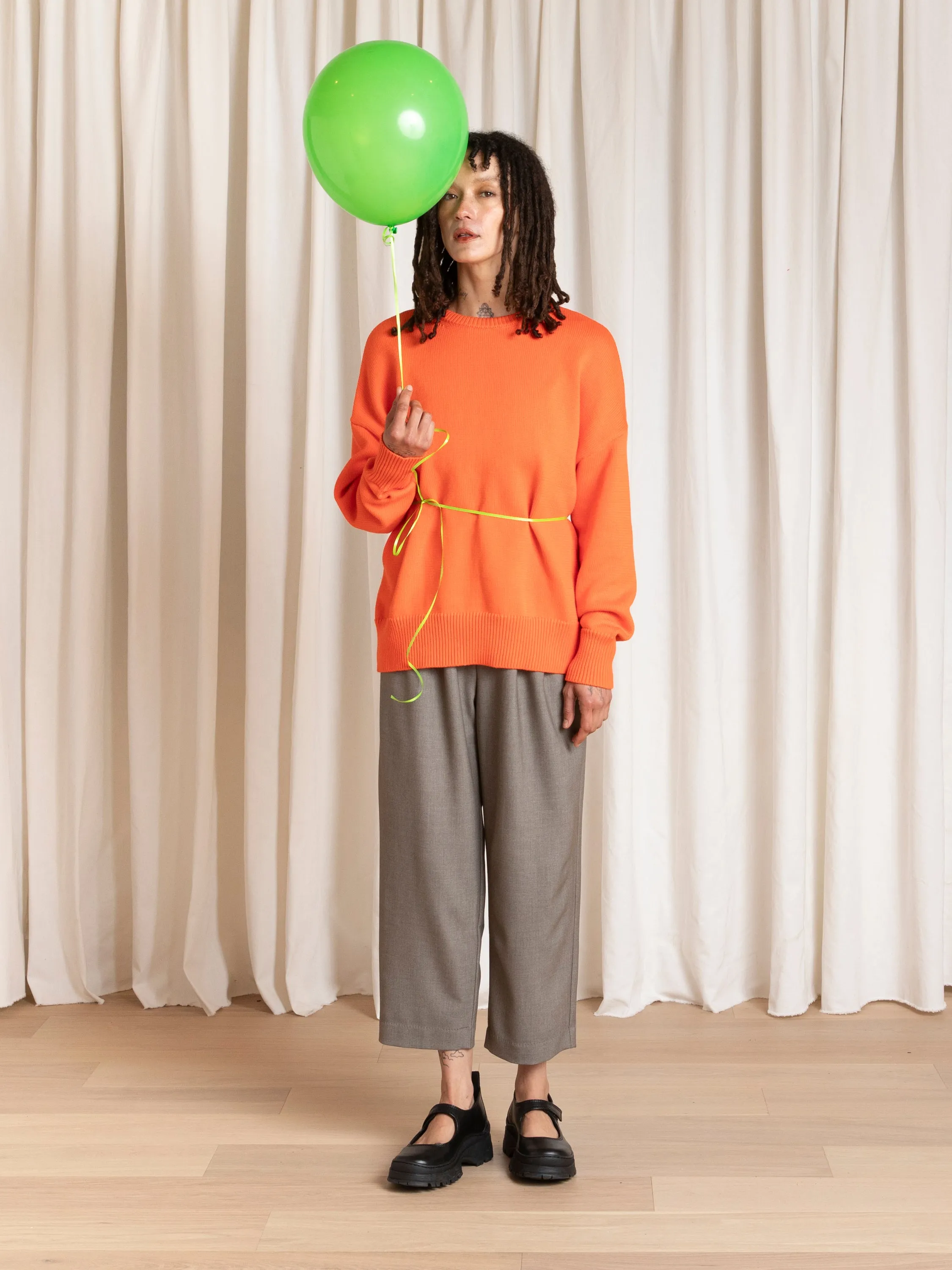 CHUNKY COTTON PULLOVER - NEON ORANGE sold by Ali Golden product image thumbnail 4