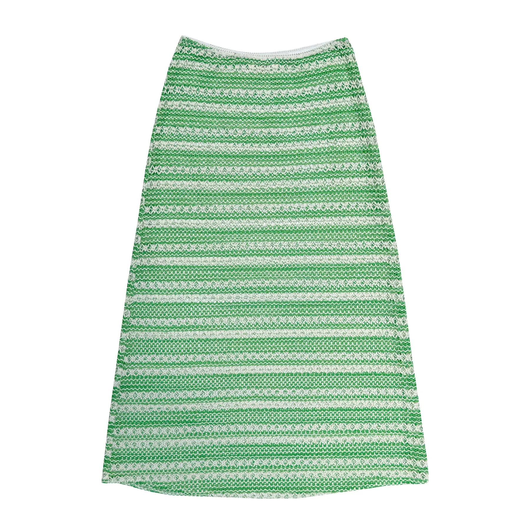 SLIM MIDI SKIRT - LIME/IVORY CROCHET sold by Ali Golden