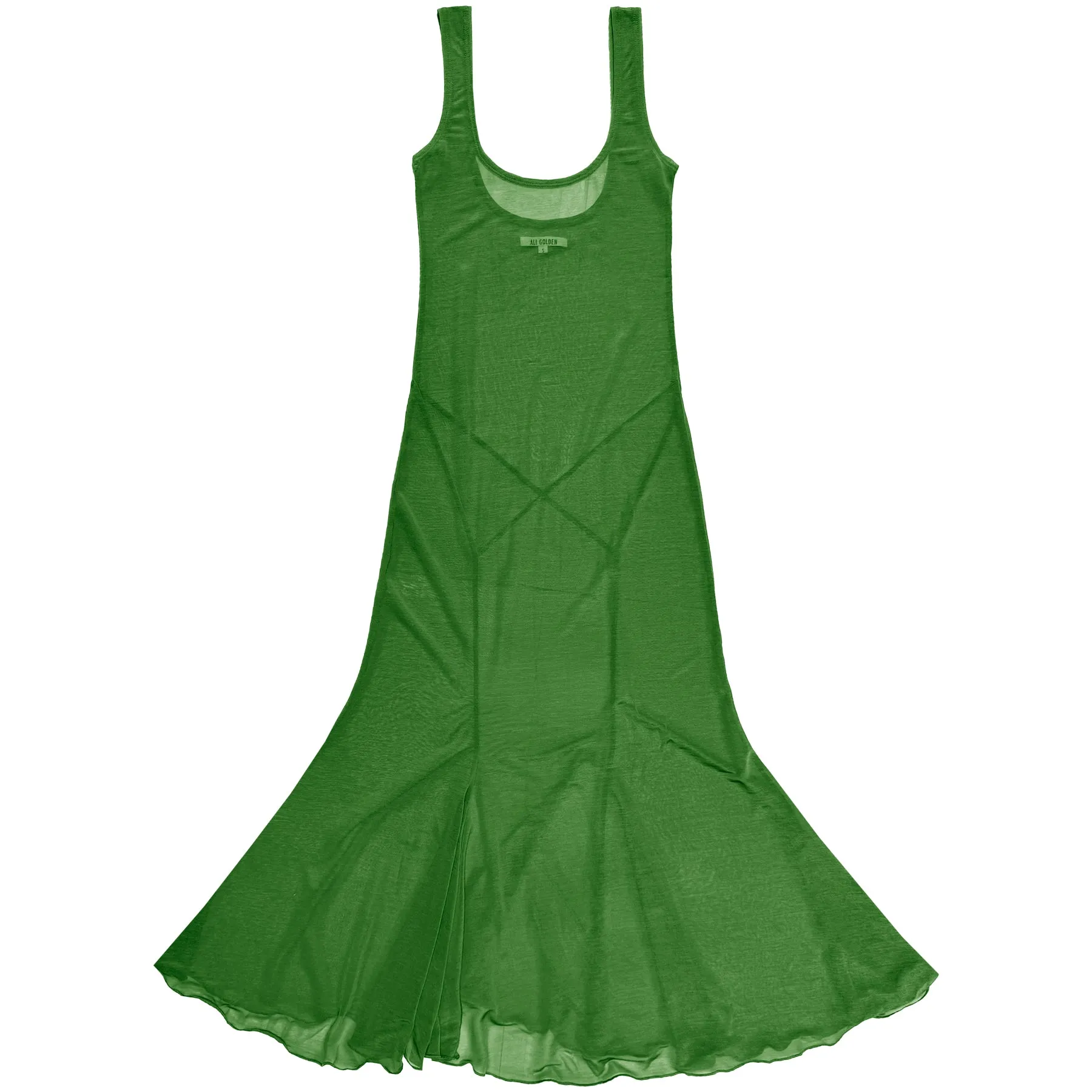 TANK DRESS W/ ASYMMETRICAL HEM - GRASS GREEN sold by Ali Golden