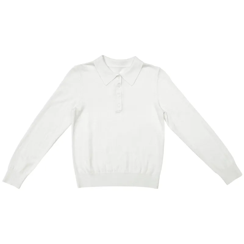 FITTED POLO PULLOVER - CREAM made by Ali Golden