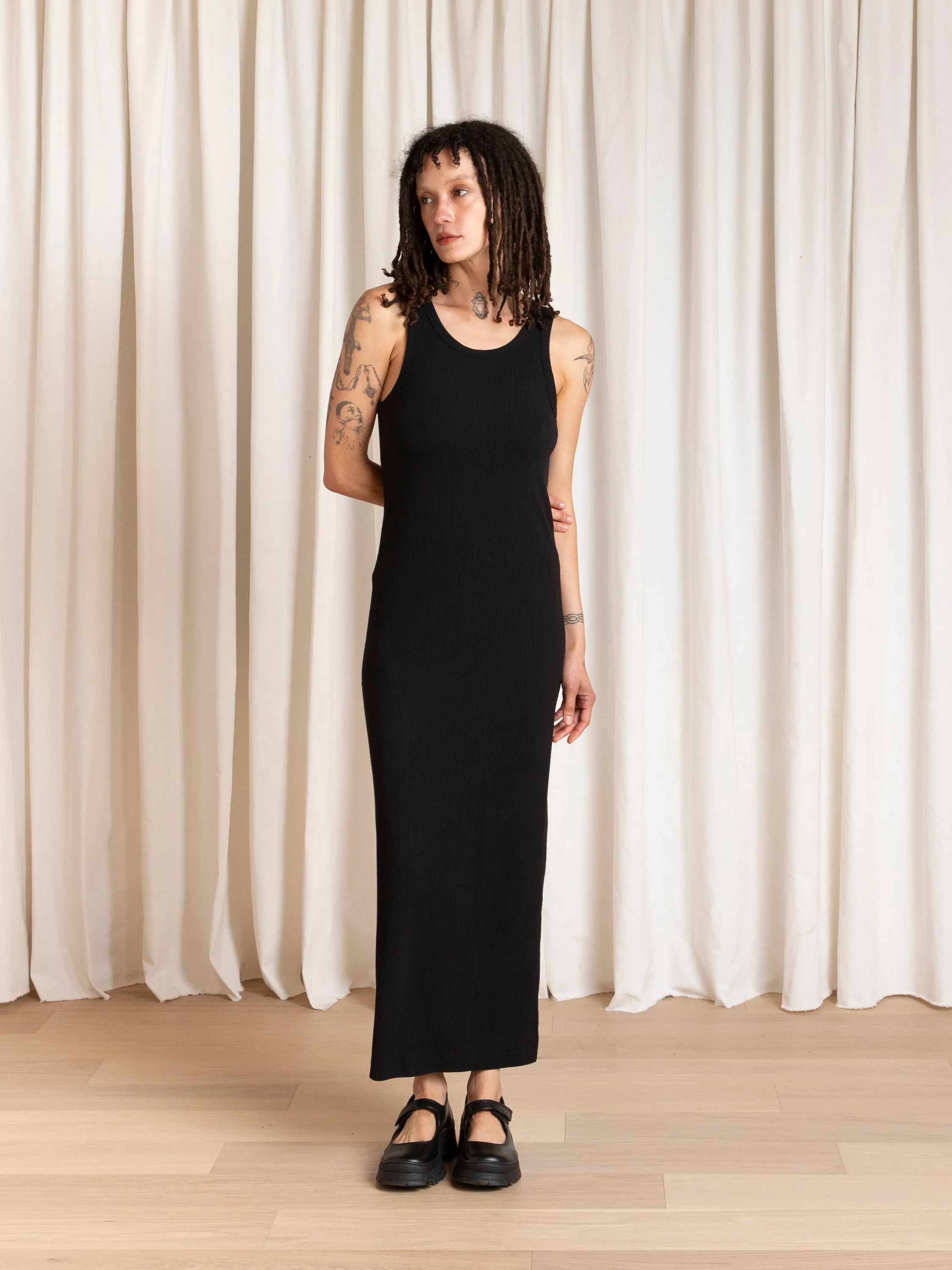 RIBBED DRESS - BLACK sold by Ali Golden product image thumbnail 4