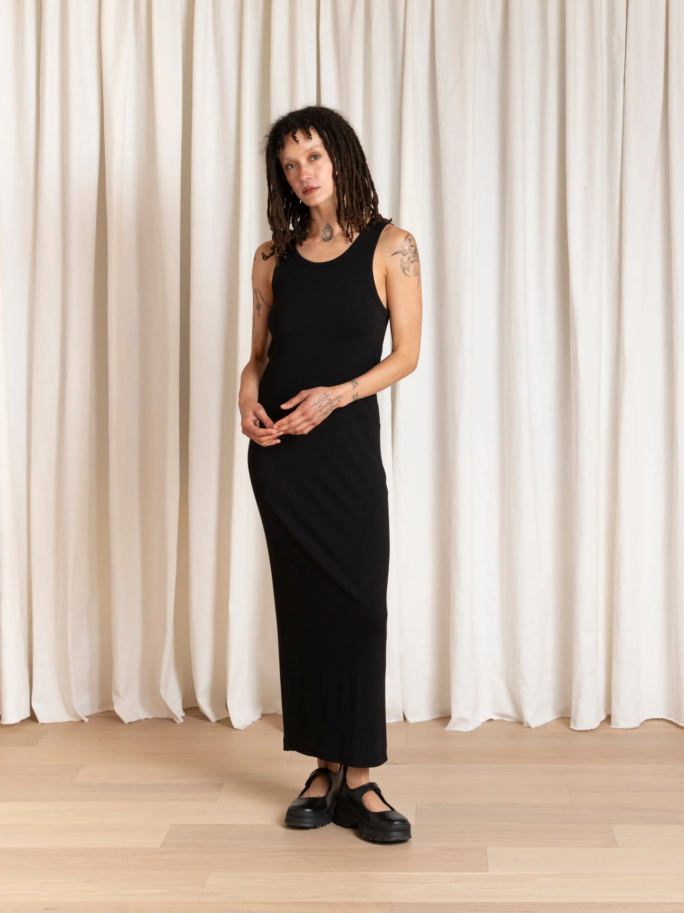 RIBBED DRESS - BLACK sold by Ali Golden product image thumbnail 3