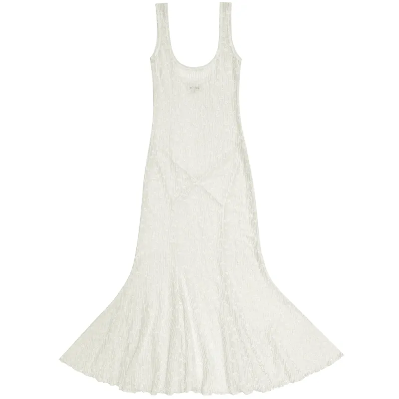 TANK DRESS W/ ASYMMETRICAL HEM - CREAM FLOWER made by Ali Golden