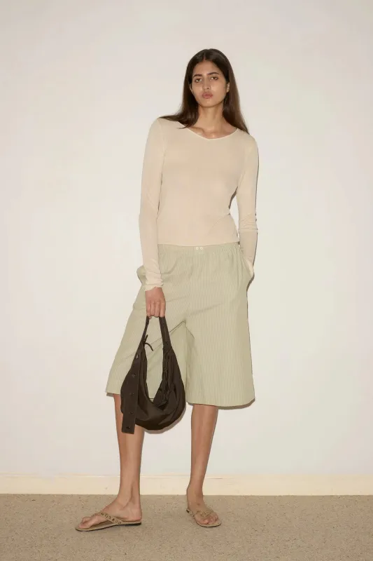 LONG LOUNGER - PISTACHIO STRIPE made by Deiji Studios