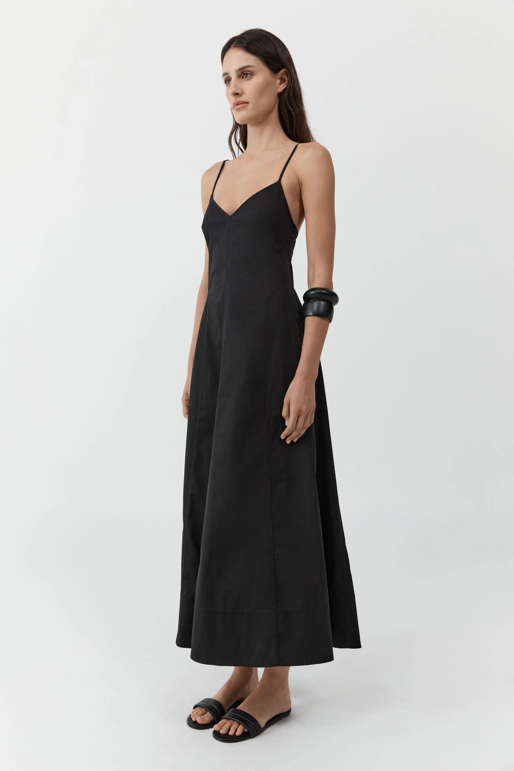 STRUCTURED COTTON DRESS - BLACK sold by Ali Golden product image thumbnail 3