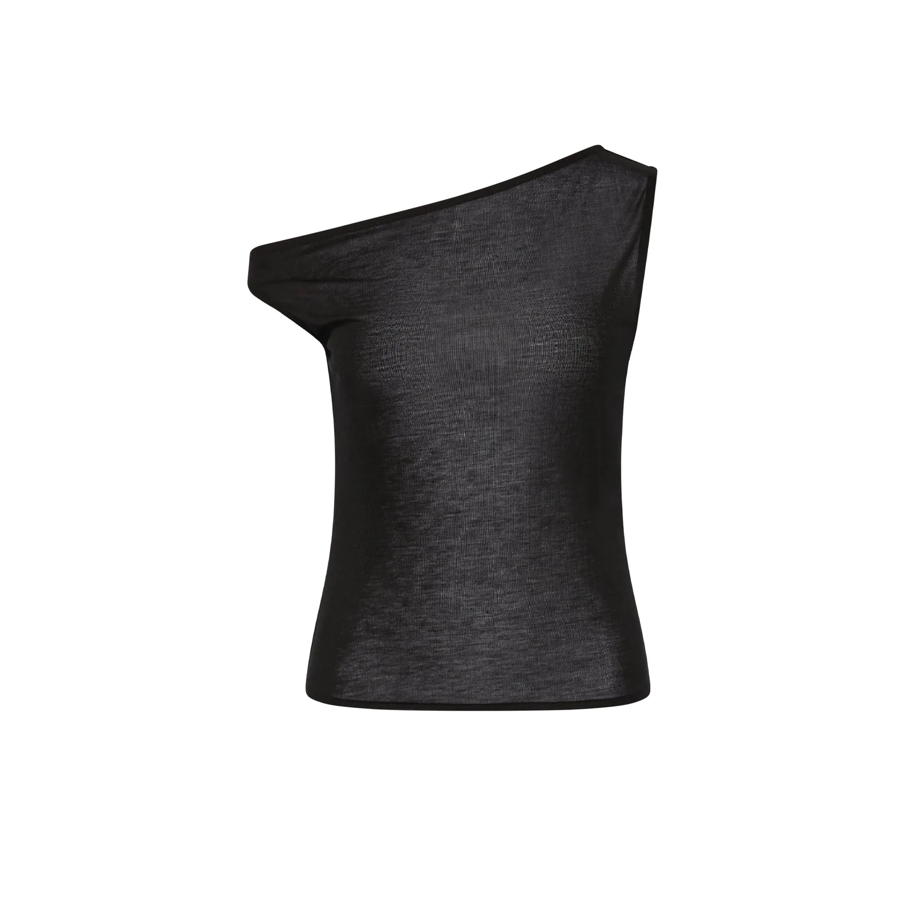 FINE JERSEY ASYMM TOP - BLACK sold by Ali Golden