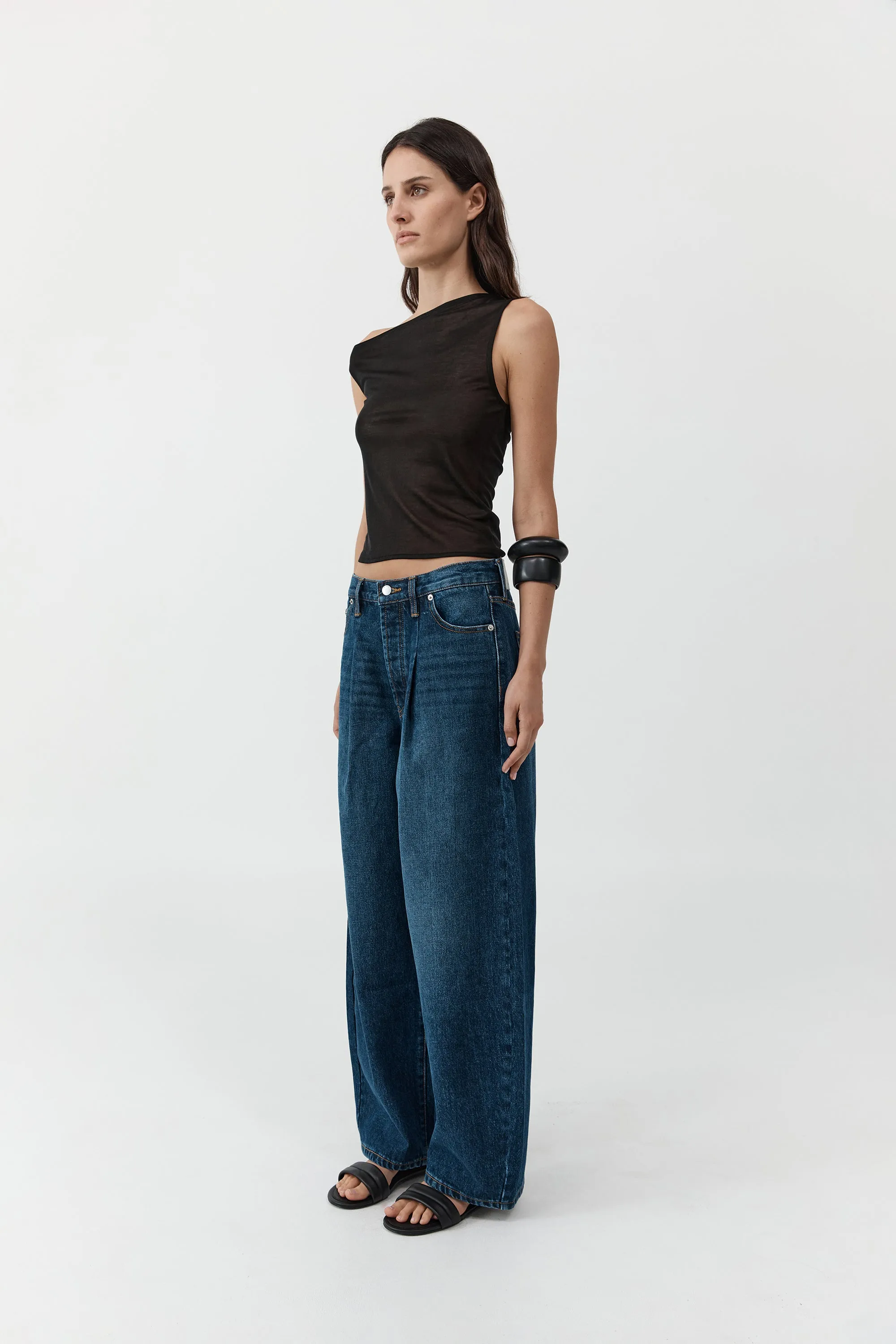 FINE JERSEY ASYMM TOP - BLACK sold by Ali Golden product image thumbnail 4